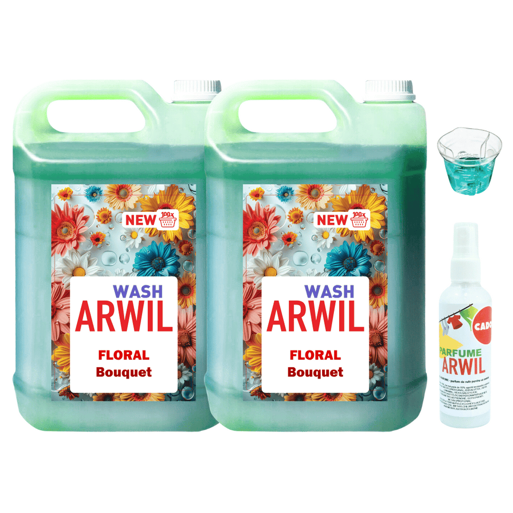 Pachet 2x Detergent Arwil Floral 5L + CADOU Esenta Parfum