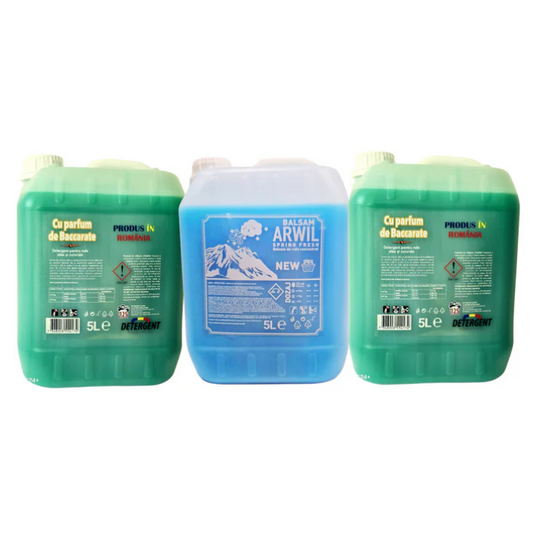2x Detergent Profesional Premium cu miros de Baccarate + 1x Balsam Arwil Spring Fresh 5L
