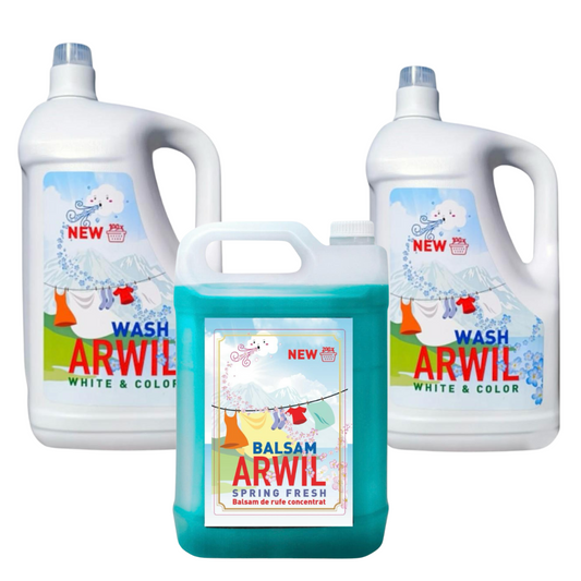 Pachet 2x Detergent Arwil Profesional 5L + Balsam Arwil 5L